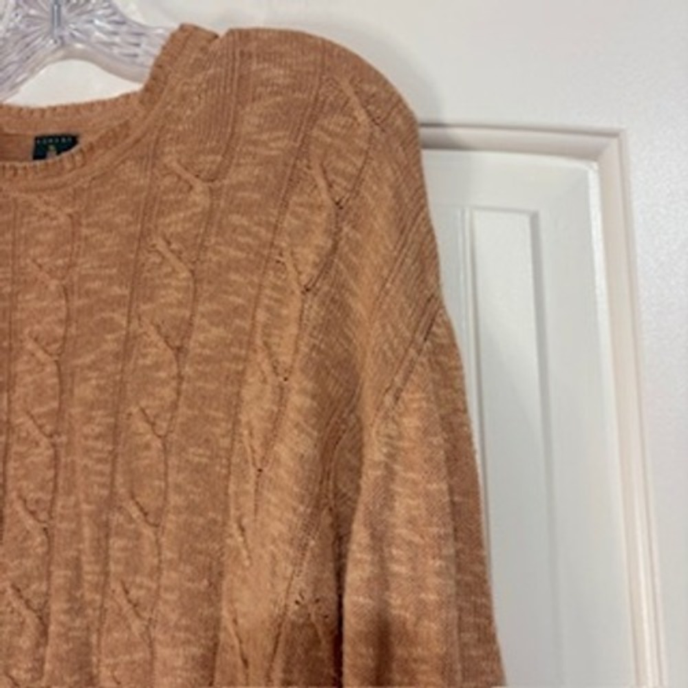 Robert Talbott Men's Copper Cable Knit Sweater Made in Italy Linen/Cotton Size M - Picture 2 of 9